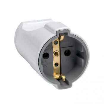 Гнездо штепсельное 250В с з/к белый IP20 Эра