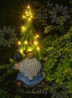 Фигура садовая 35,5см Гном садовник с LED подсв. солн.батарея 018 Чудесный Сад