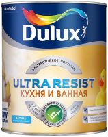 Краска Dulux Ultra Resist для кухни и ванной матовая 0.9л BC---