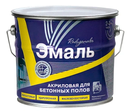 Эмаль для бетонных полов акриловая  3,5кг коричневая Радуга(3)