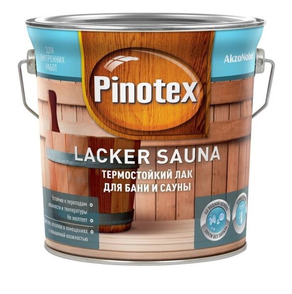Лак акриловый для саун 2,7л п/мат. Pinotex Lacker Sauna@---