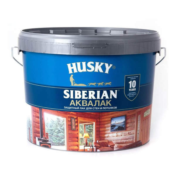 Лак акриловый универсальный 2,5л п/м Аквалак Husky Siberian---5%