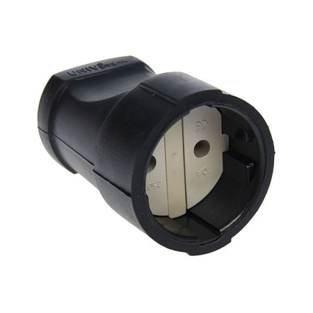 Гнездо штепсельное 220В без з/к черный IP20 Makel 